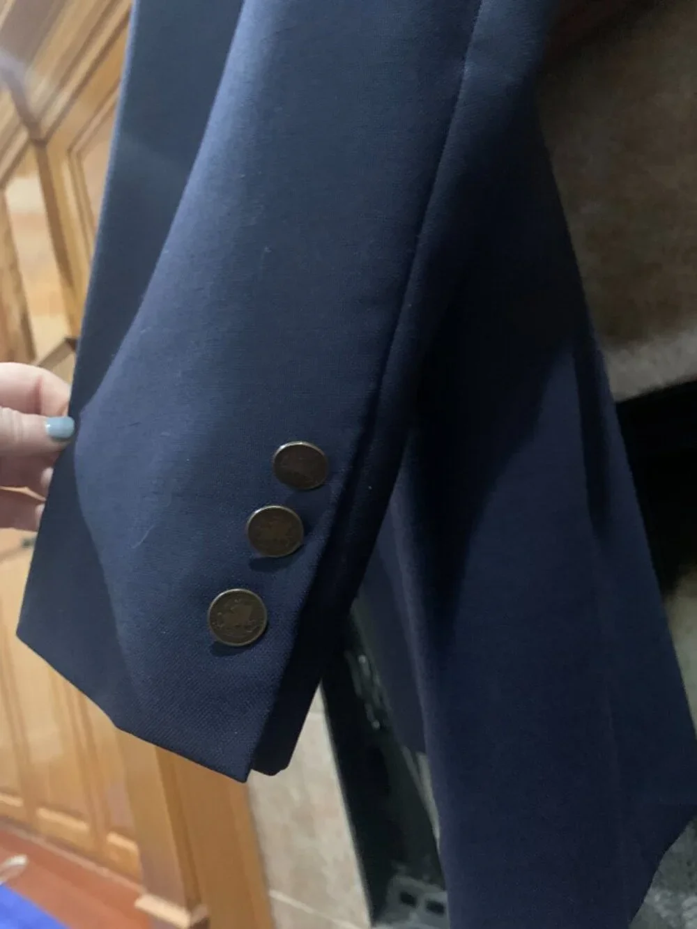 Share Hickey-Freeman Perlis Navy Blazer 42R Pre-Owned